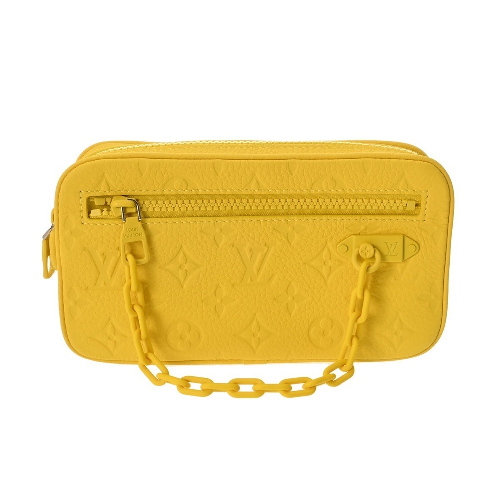 Louis Vuitton Pochette Volga Yellow Taurillon Leather Clutch Bag